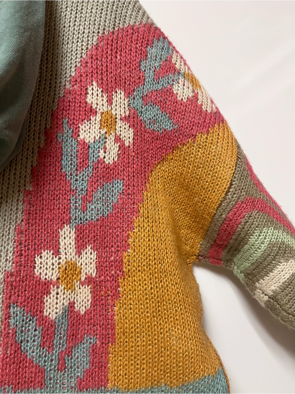 Natural Life Dreamer Jacquard Hoodie Sweater L/XL Butterfly Floral Boho Eclectic - Picture 6 of 12